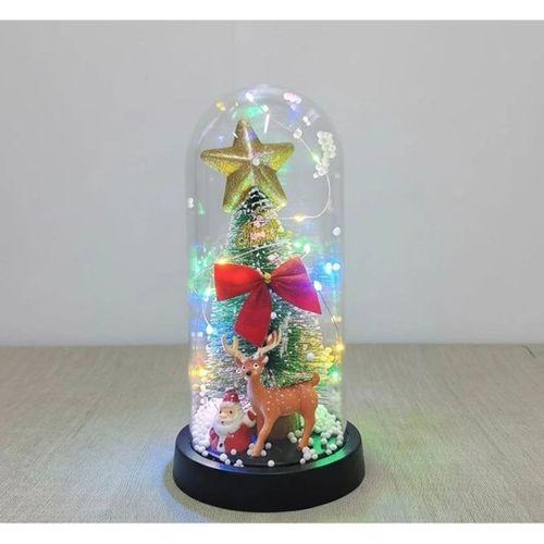 Yılbaşı Temalı Işıklı Dekoratif Cam Fanus Alk5080