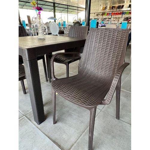 Mandella Elit Rattan 80x80 Nirvana Koltuk Masa Takımı Kahverengi