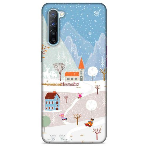 Oppo Reno 3 Kılıf Snowix (40) Fit Silikon Kılıf Beyaz Mavi