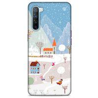 Oppo Reno 3 Kılıf Snowix (40) Fit Silikon Kılıf Beyaz Mavi