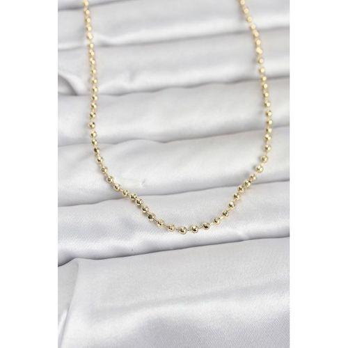 CM 14K Gold Renk Top Zincirli Model 60 cm Kadın Kolye