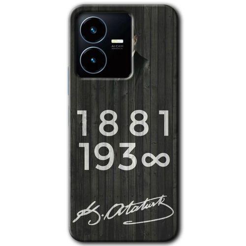 Vivo Y35s Kılıf HD Desen Baskılı Arka Kapak - Atatürk Ahşap İmza