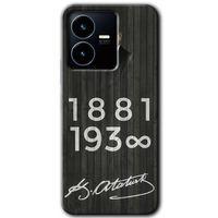 Vivo Y35s Kılıf HD Desen Baskılı Arka Kapak - Atatürk Ahşap İmza
