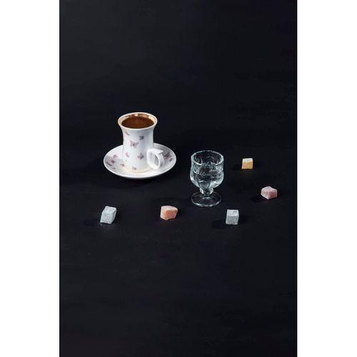 Ayaklı Kahve Yanı Bardağı Kristal Kesim Shot Bardak 7cm x 4 cm 6 Lı Set