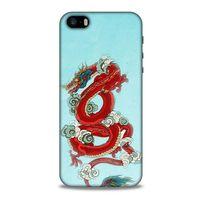 Apple iPhone SE Kılıf Dragons (22) Tam Koruma Kılıfı Ejderha Dövme Kırmızı