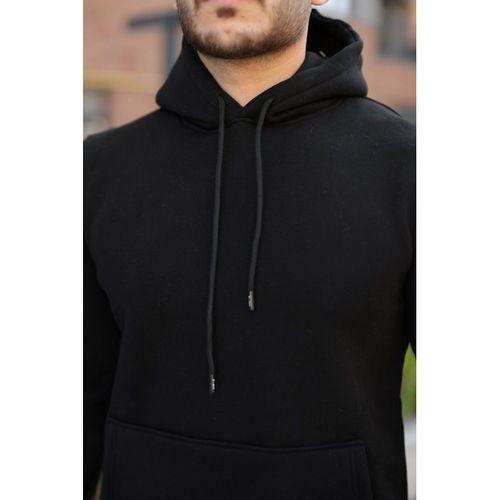Erkek Kapüşonlu Üç İplik Şardonlu Hoodie