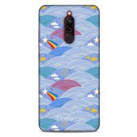 Xiaomi Redmi 8 Kılıf Pastel Renkler (2) Kabı Mor Beyaz