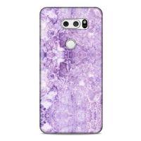 Mermer Desenli (16) Tema Kalın Kılıf Lila LG K40S Kılıf