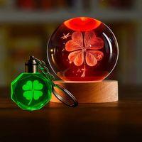 Yonca Tasarımlı Renk Değiştiren Anahtarlık Ve Usbli Cam Küre