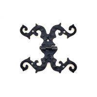 Antika Tarz Dekoratif Pirinç Süslü Menteşe - 100x90 Mm, Oksit