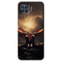 Potkal Hediye Fabrikası Oppo Reno 4 Lite Kılıf HD Baskılı Desen + Hayalet Cam Yandan Görünmez