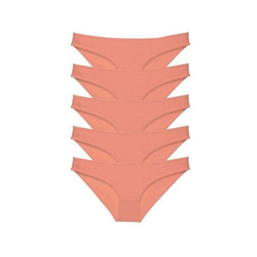 5 Adet Süper Eko Set Likralı Kadın Slip Külot Pudra