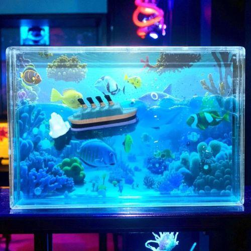 VIP AKVARYUM DÜNYASI BÜYÜK BOY BATMAYAN TİTANİK CRUİSE GEMİSİ SULU DALGALANAN GEMİ TITANIC CRUISE