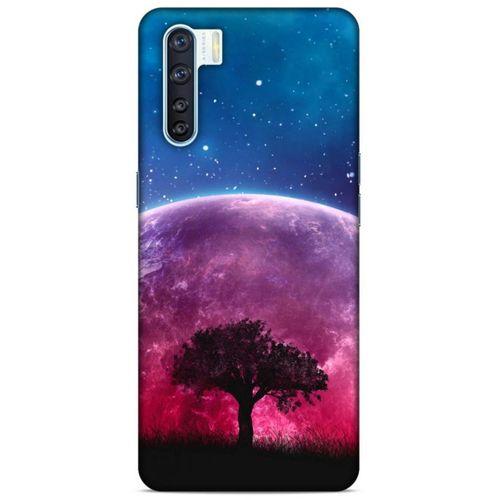 Lopard Oppo A91 Uyumlu Kılıf Gece'S (39) Liquid Crystal Kılıf Pembe Ay