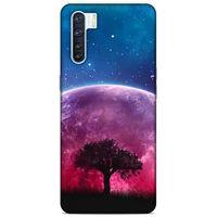 Lopard Oppo A91 Uyumlu Kılıf Gece'S (39) Liquid Crystal Kılıf Pembe Ay