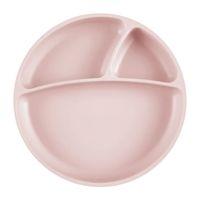 OiOi OiOi Porsiyon Vakum Tabanlı Silikon Tabak Pinky Pink