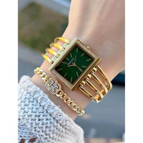 Ferrucci Kaburga Tasarım 2 Yıl Garantili 3 Atm Suya Dayanıklı Kadın Kol Saati+Bileklik FC.L11441.4