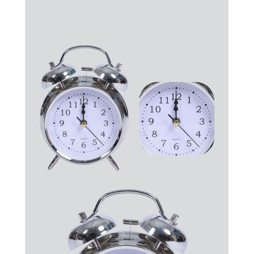 Dekoratif Gümüş Işıklı Alarmlı Masa Saati Sessiz Mekanizma