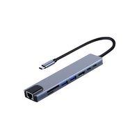 FRISBY FA-7682C Type-C - 8 in1 RJ45+TF/SD+HDMI+USB*2+Type-C+PD