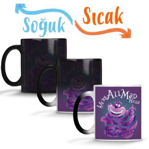 We Are All Mad Here The Cheshire Kedi Cat Sihirli Kupa Bardak Porselen