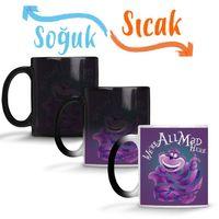 We Are All Mad Here The Cheshire Kedi Cat Sihirli Kupa Bardak Porselen