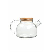 Bambu Kapaklı Borosilikat Cam Demlik 1000ml Royaleks-CM-2000