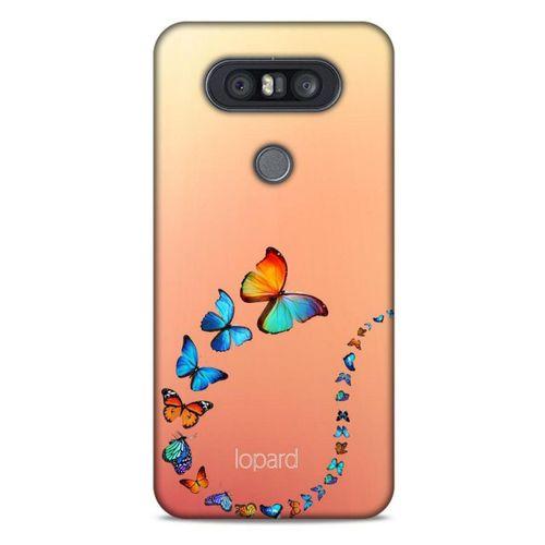LG K41S - K51S Kılıf Kelebek Etkisi (47) Crystal Flex Kılıf Fuşya Sarı
