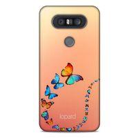 LG K41S - K51S Kılıf Kelebek Etkisi (47) Crystal Flex Kılıf Fuşya Sarı
