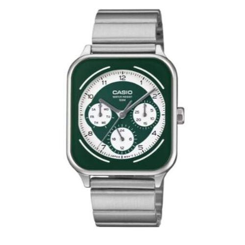 Casio MTP-M307D-3BVDF Quartz Çelik Gri Yeşil Kadran 34 mm Erkek Kol Saati