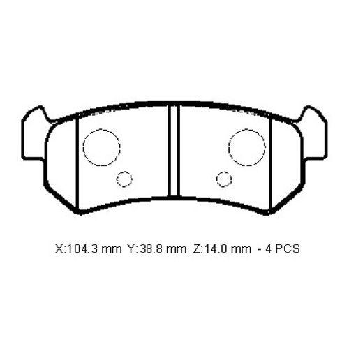 Chevrolet Rezzo- 2004 2006 Arka Fren Balatası (Disk) (104,4X38,8X14)(Bramax) 96405131