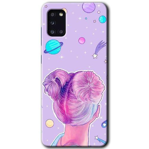 MRCİLETİSİM Samsung Galaxy A31 Kılıf Baskılı Kapak - Uzaylı Kız +Tam Ekran Koruyucu