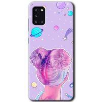 MRCİLETİSİM Samsung Galaxy A31 Kılıf Baskılı Kapak - Uzaylı Kız +Tam Ekran Koruyucu