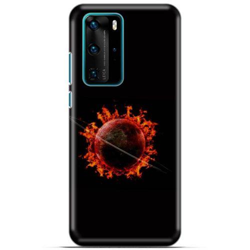 Lopard Huawei P40 Pro Uyumlu Kılıf FireX (47) Crystal Flex Kılıf Satürn Ateşi