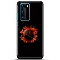 Lopard Huawei P40 Pro Uyumlu Kılıf FireX (47) Crystal Flex Kılıf Satürn Ateşi