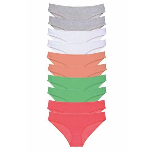 10 adet Süper Eko Set Likralı Kadın Slip Külot Gri Beyaz Pudra Yeşil Fuşya