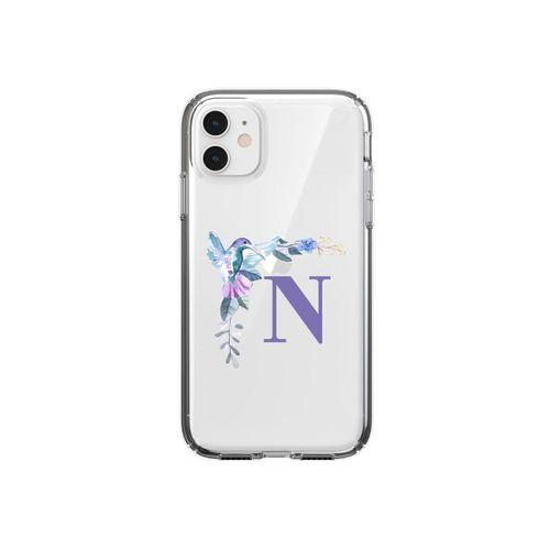 Mavi Kuş N Harfli iPhone 11 Şeffaf Kılıf