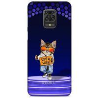 Xiaomi Redmi Note 9 Pro Kılıf FunnyMaX (42) Rugged Armor Kılıf Kedili Mor