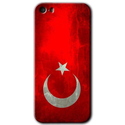 iPhone 5 Kılıf HD Desen Baskılı Arka Kapak + Mat Kobra Cam - Albayrak