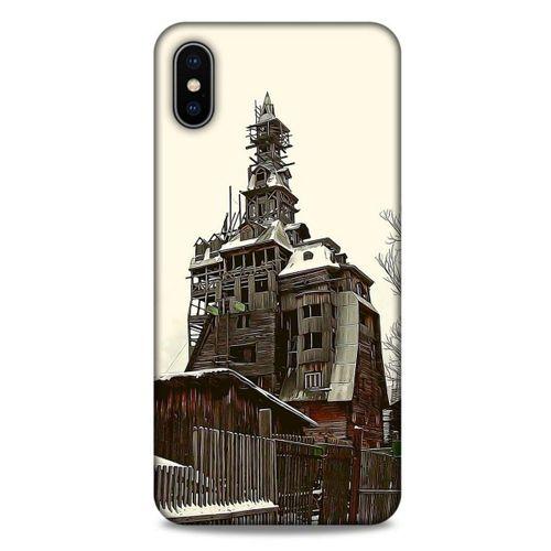 Apple iPhone XS Max Kılıf Dünya Mimarisi (40) Fit Silikon Kılıf Wooden Gagster House