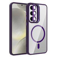 Galaxy S25 Kılıf Standlı ve Kamera Lens Hediyeli M-Safe Şarj Özellikli Zore Etro Kapak