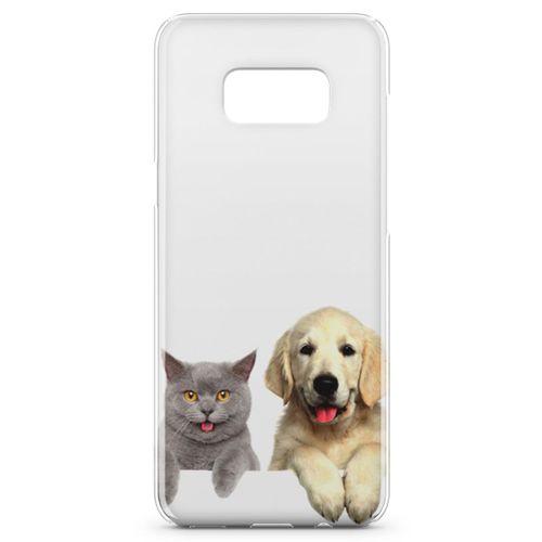 Samsung Galaxy S8 Plus Kılıf Scottish Fold Kedi Ve Köpek Arka Kapak Koruma Desenli Full Koruyucu