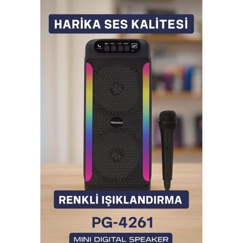 Rgb Işıklı Çift Hoparlörlü Taşınabilir Bluetooth Speaker Ve Mikrofon