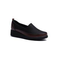 KUUM LONDON K152509 Bordo Siyah Dolgu Taban Kadın Ayakkabı