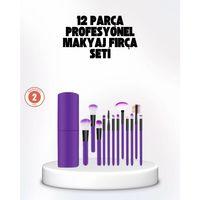 Kusursuz Makyaj İçin 12 Parça Profesyonel Fırça Seti Taşınabilir Kutu Hediyeli