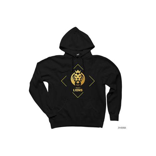 Mad Lions Line Siyah Kapşonlu Sweatshirt Hoodie