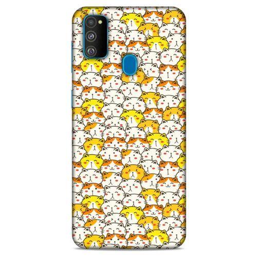 Lopard Samsung Galaxy M30s Uyumlu Kılıf Kediler (28) Arka Kapak Tombul Kedi