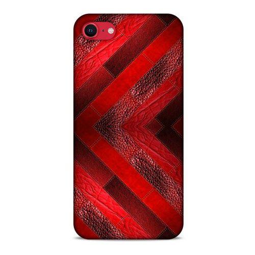 Apple iPhone SE 2020 Kılıf Patchwork (28) Arka Kapak Kırmızı Siyah