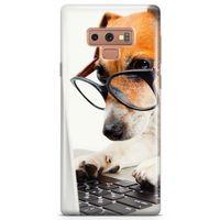 Samsung Galaxy Note 9 Kılıf Gözlüklü Terrier Arka Kapak Koruma Desenli Full Koruyucu