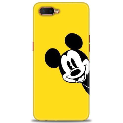 Oppo RX17 Neo Kılıf HD Baskılı Kılıf - Sarı Mickey Mouse + Tam Ekran Koruyucu