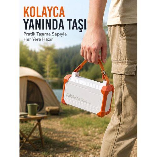 60000 Mah Yüksek Kapasiteli Powerbank 22.5w Hızlı Şarj 4 Entegre Kablolu Dijital Göstergeli Taşınabilir Şarj Cihazı